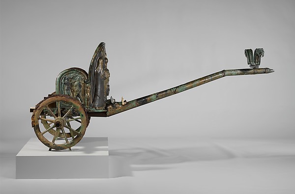 Bronze chariot inlaid with ivory