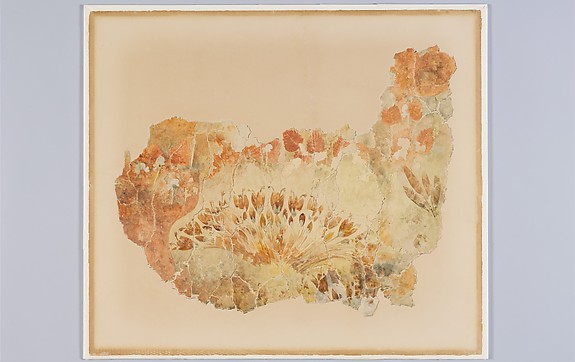 Reproduction of a fresco with crocuses and violets