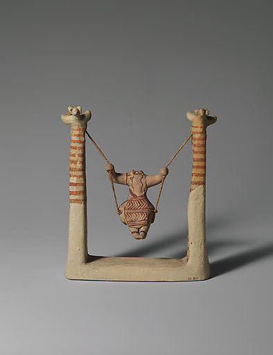 Reproduction of a terracotta figure of a girl on a swing