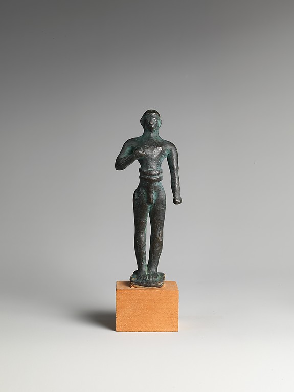 Reproduction of a bronze votive statuette of a man