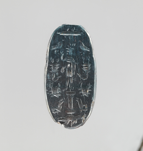 Hematite intaglio: Lion-headed god