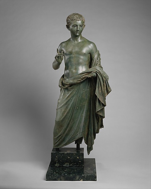 Bronze statue of an aristocratic boy