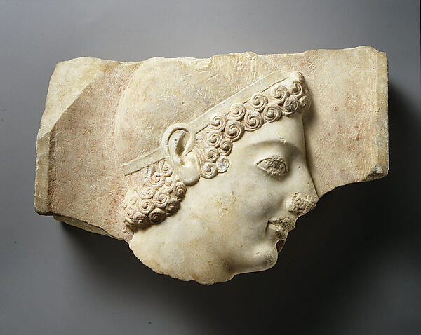 Head of a youth from a marble stele (grave marker)