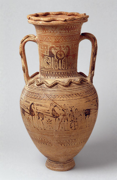 Terracotta Neck Amphora Greek Attic Geometric The Met