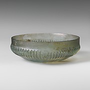 Ribbed glass bowl