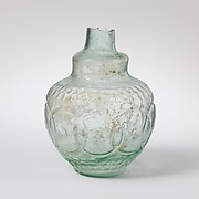 Glass flask decorated with intersecting circles