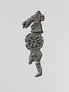 Lead figure of a warrior with a helmet and shield