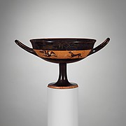Terracotta kylix: band-cup (drinking cup)