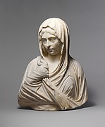 Marble portrait bust of a woman
