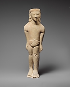 Limestone statuette of a male votary with Cypriot shorts and a diadem