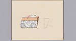 Reproduction of a fresco fragment of a frieze with nautilus