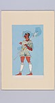 Reproduction of a fresco of a hunter with spears