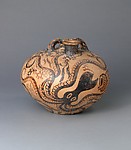 Reproduction of a Marine-style, terracotta stirrup jar