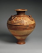 Terracotta jar with nautiluses