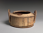 Terracotta pyxis (cylindrical box)