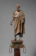 Bronze statuette of a philosopher on a lamp stand