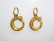 Earrings, trumpet-shaped