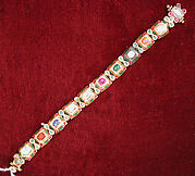 Nine-Gem (Navaratna) Talismanic Bracelet, One of a Pair