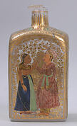Case Bottle with an Amorous Couple and a Lady with a Deer