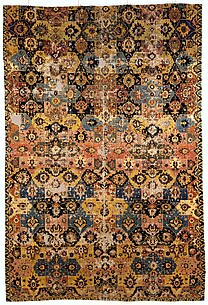 Vase-technique Carpet with Overlapping Cartouches