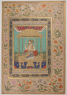 Portrait of Shah Jahan on the Peacock Throne
