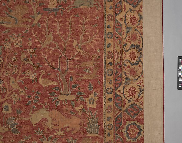 Carpet with Palm Trees, Ibexes, and Birds