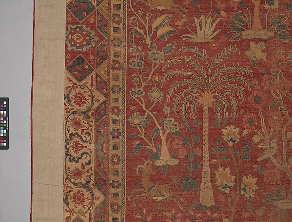 Carpet with Palm Trees, Ibexes, and Birds