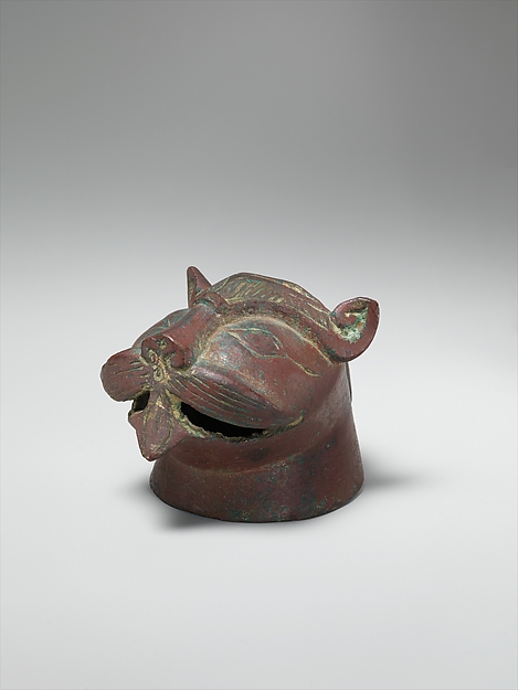 Incense burner, in the shape of a lion's head