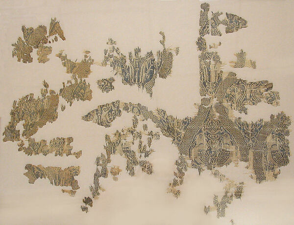 Textile Fragment with Addorsed Parrots and Griffins