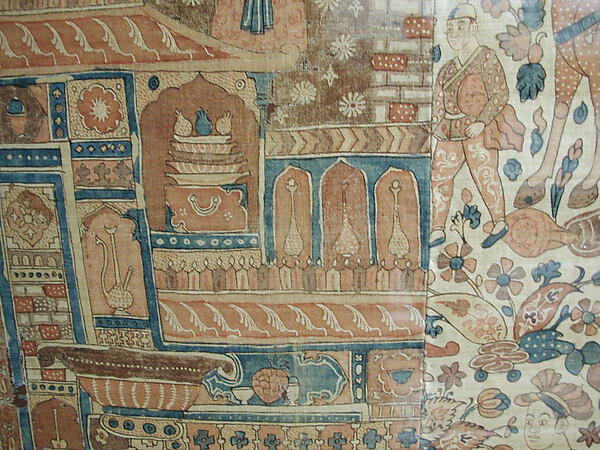 Kalamkari Hanging with Figures in an Architectural Setting