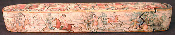 Pen Box (Qalamdan) Depicting Shah Isma'il in a Battle against the Uzbeks