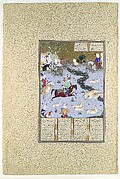 "Bahram Gur Pins the Coupling Onagers", Folio from the Shahnama (Book of Kings) of Shah Tahmasp