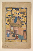 "The Mi'raj or The Night Flight of Muhammad on his Steed Buraq", Folio from a Bustan of Sa`di