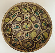 Bowl with Interlace Pattern and Yellow Flowers