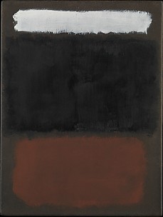 Untitled (White, Black, Rust, on Brown)