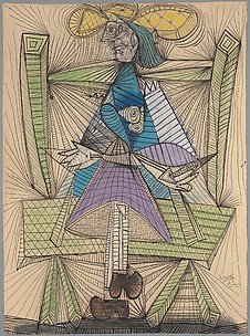 Dora Maar in a Wicker Chair