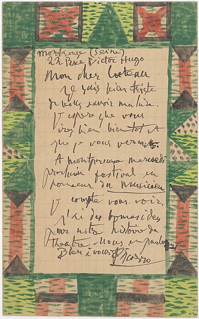 Illustrated Letter to Jean Cocteau