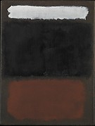 Untitled (White, Black, Rust, on Brown)