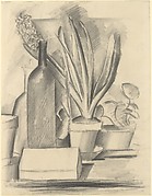 Still Life with Bottle and a Pot of Hyacinths