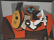 Mandoline, fruitschaal en gipsen arm; afm.: 97,8 x 130,8 cm