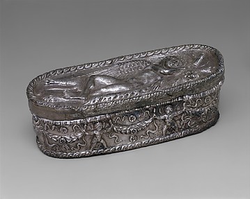 Silver box with sleeping Eros