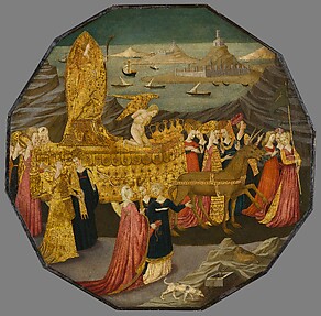 Birth Tray (Desco da Parto) with the Triumph of Chastity (recto) and Naked Boys with Poppy Pods (verso)