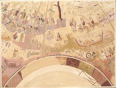 Facsimile of the Dome Painting of the Chapel of Exodus, Bagawat Necropolis, Kharga Oasis