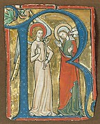Initial R with the Annunciation, from a Gradual