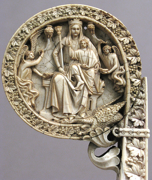 Ivory Crozier Head with Christ in Majesty and Throne of Wisdom
