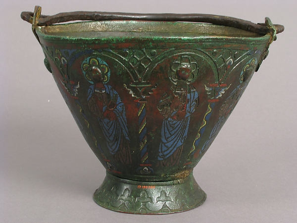 Situla (Bucket for Holy Water) with Saint Peter and Other Saints, Probably Apostles