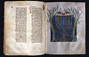 Hebrew Bible: Menorah of Zechariah's Vision (fols. 316v-317)