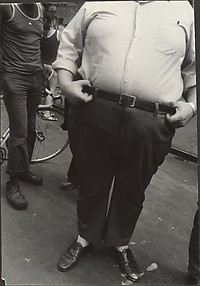[Street Scene: Portly Man Holding Belt, New York City]