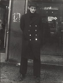 [Street Scene: Man Dark, Double-Breasted Overcoat, New York City]