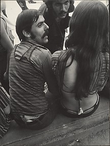 [Street Scene: Two Mustachioed Men Conversing with a Woman, New York City]